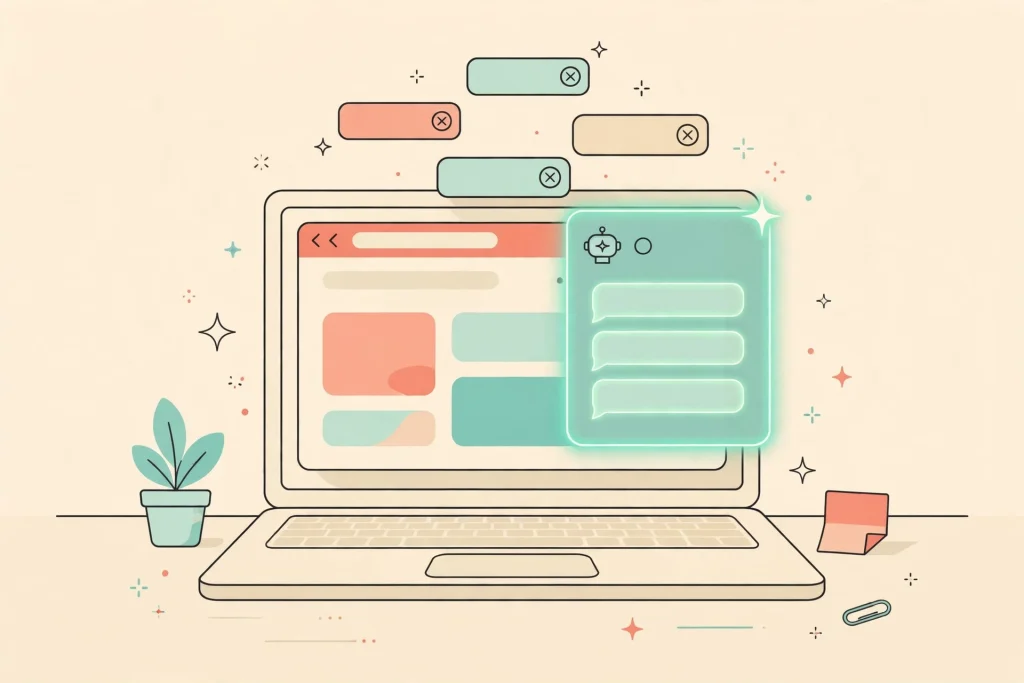 AI web browser with built-in assistant sidebar on a laptop