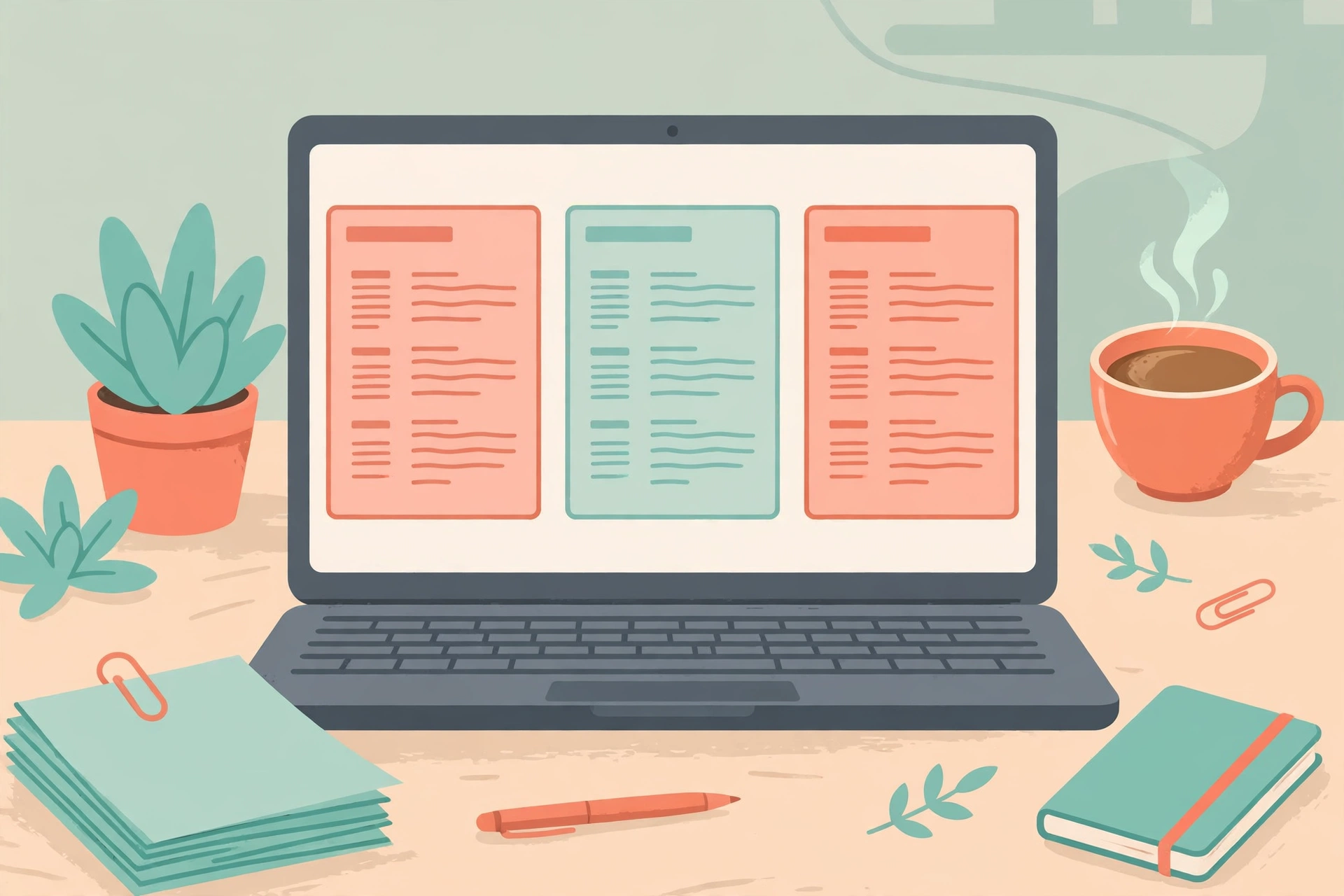 Desk with a laptop comparing AI cover letter generator drafts