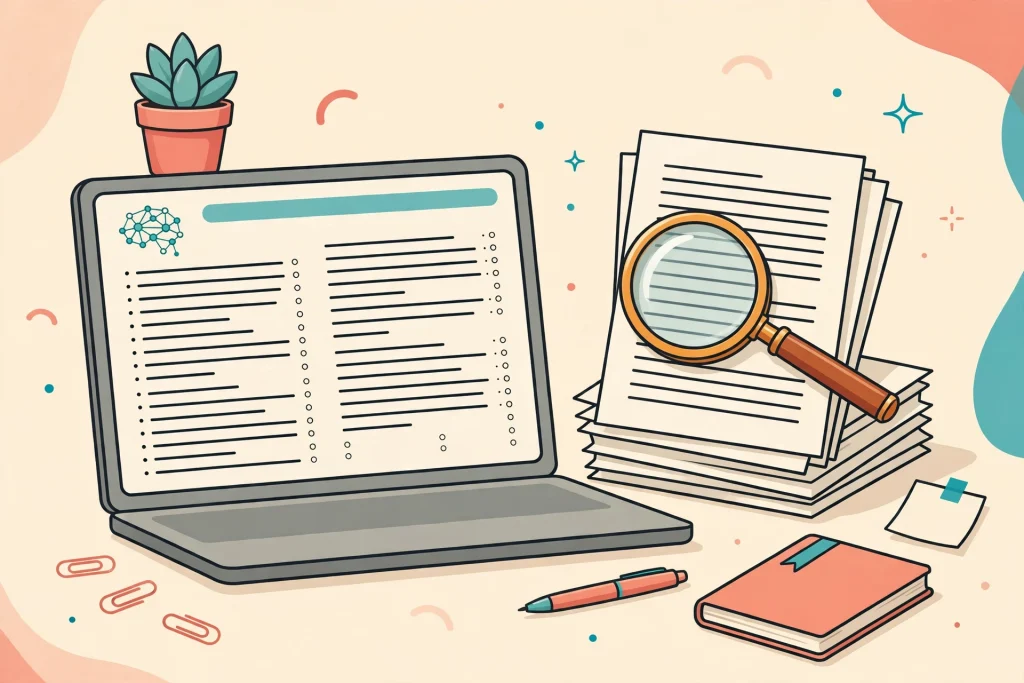 AI deep research tools compared: laptop showing a cited research report