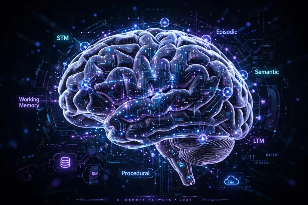 AI memory brain with neural connections