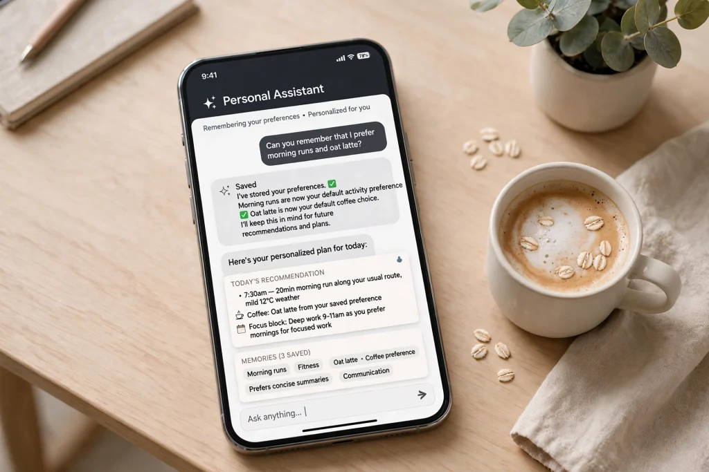 Chatbot remembering user preferences