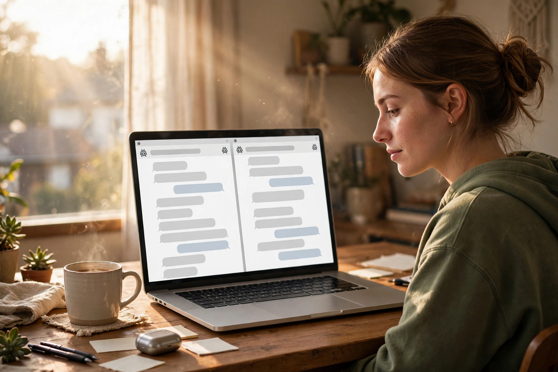 Developer using an AI assistant for coding help