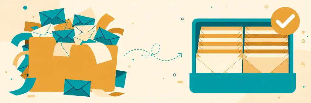 AI email inbox system illustration