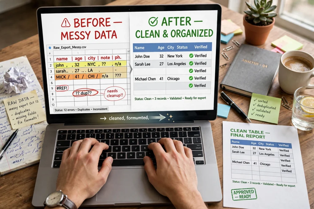 Cleaning messy spreadsheet data
